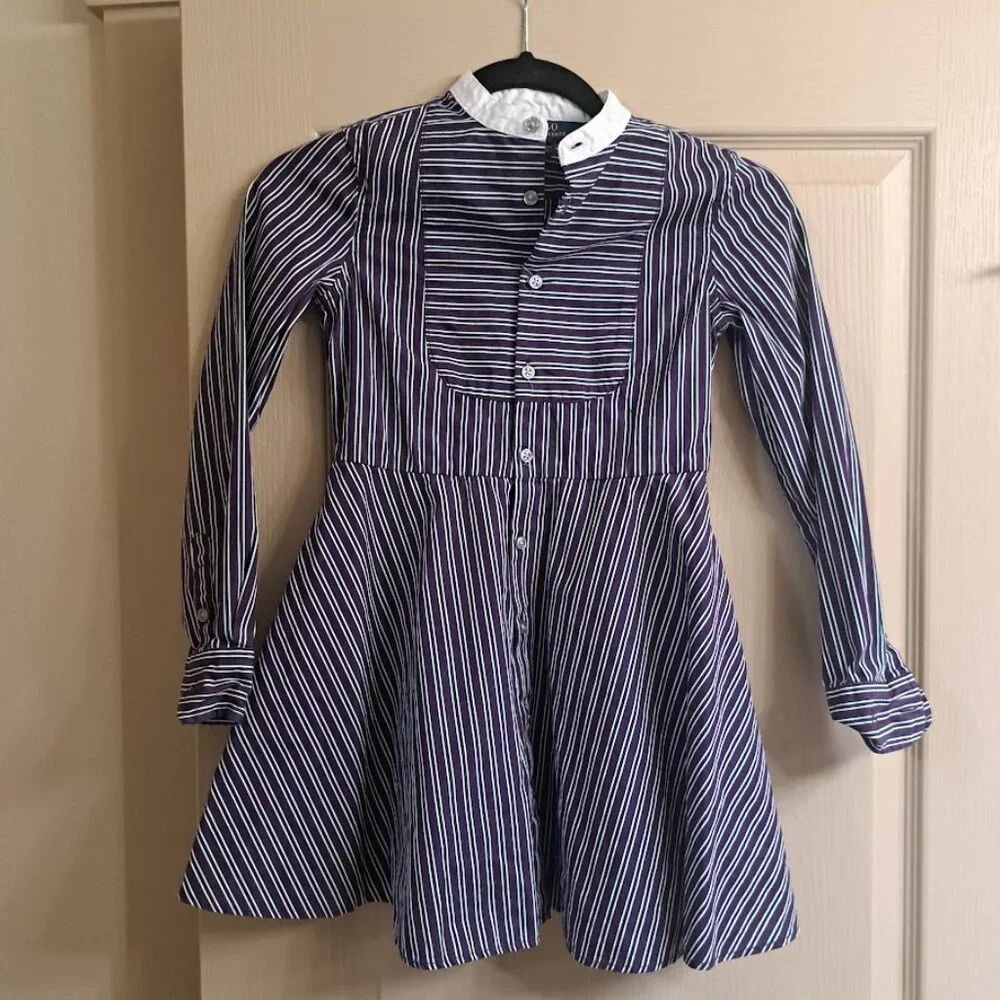 RALPH LAUREN‎ POLO Purple Stripe Dress Kid's Size 8